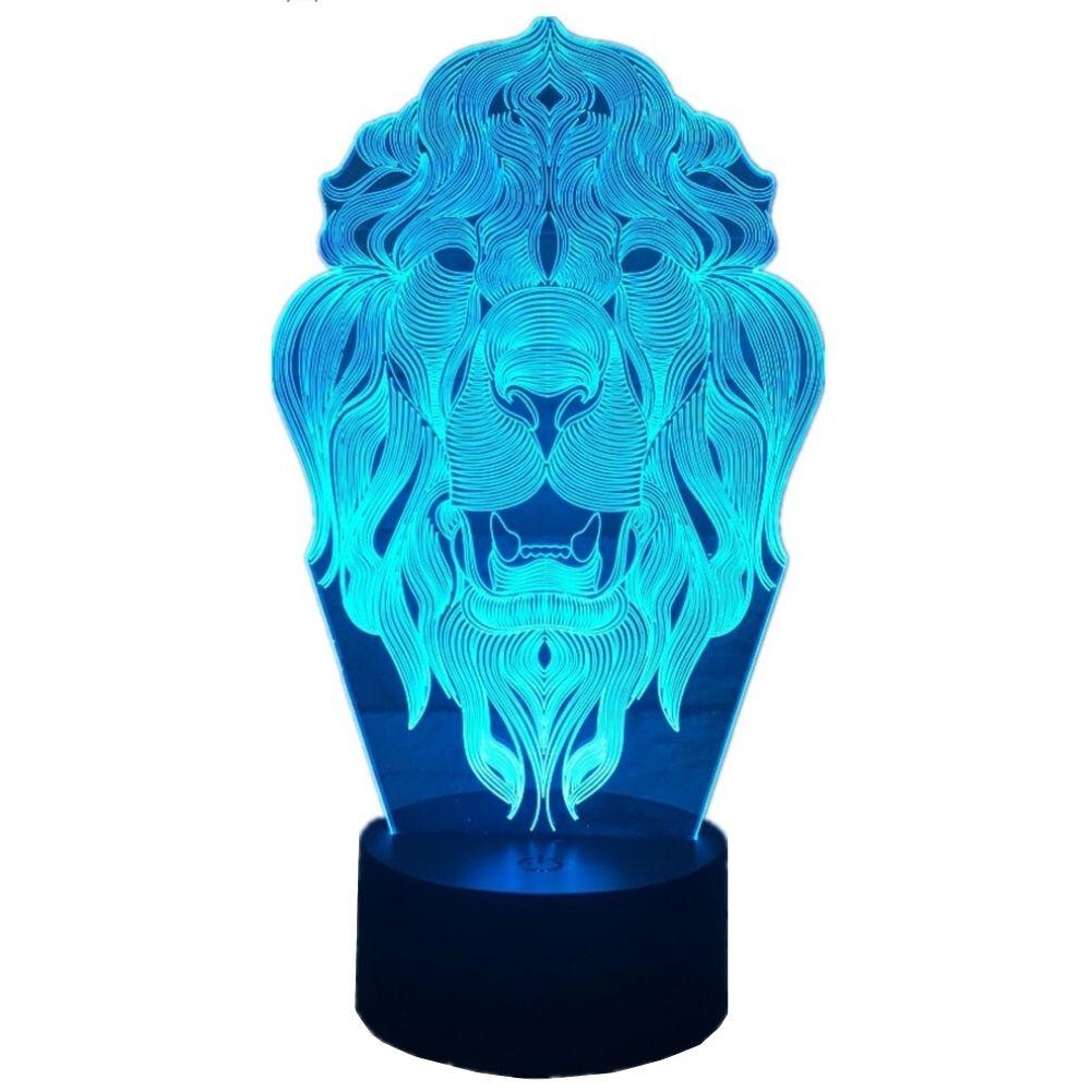 Lampe 3D LED Lion Zodiaque – USB – Ambiance Intérieur