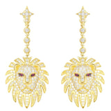boucle d'oreille lion luxe