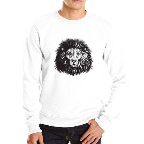 Pull Lion Homme Sauvage blanc