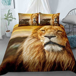 parure de lit lion couché de soleil