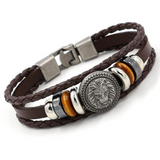 Bracelet Homme Lion Cuir