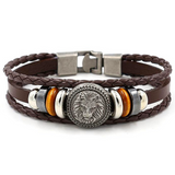 Bracelet Homme Lion Cuir