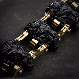 bracelet coeur de lion noir et or