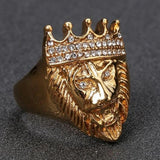 Bague Or Tête De Lion et diamants