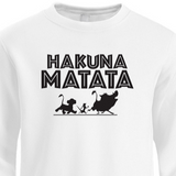 Hakuna matata sur pull blanc.