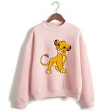 Pull roi lion femme simba rose.