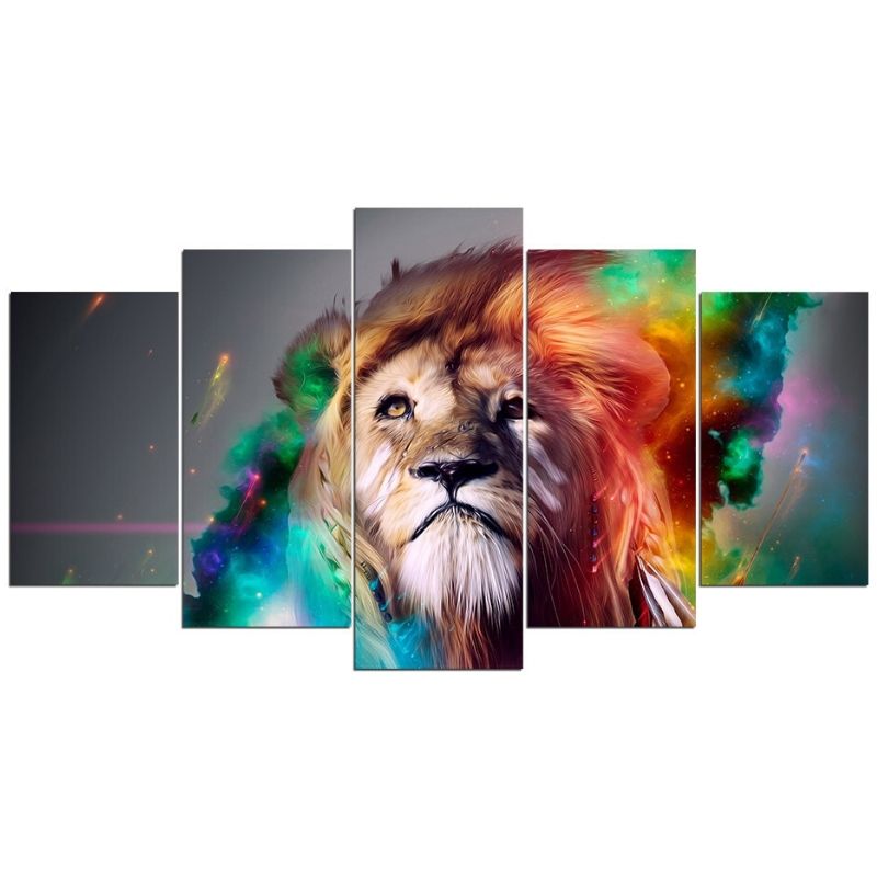 Tableau Lion Multicolore
