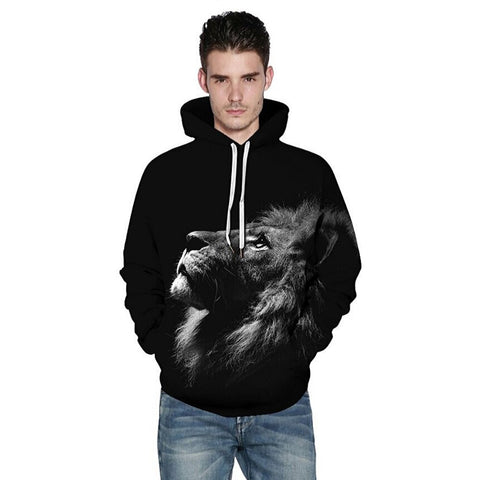 Sweat Lion Noir et Blanc pour homme