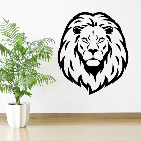 Sticker noir lion.