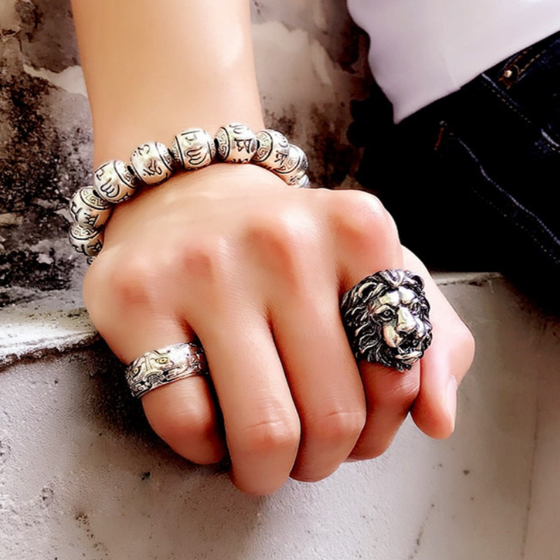 Chevaliere tete de lion gitan sale