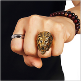 Bague en plaqué Or Tête de Lion