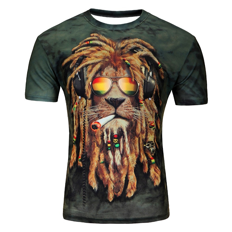 rasta lion t shirt