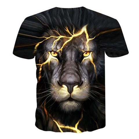 T-short tete de lion noir.