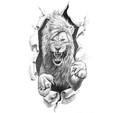 Tatouage Éphémère Lion 3D