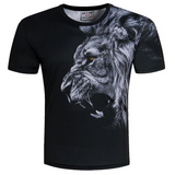T-shirt lion noir et blanc.