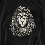 t shirt lion noir lunette