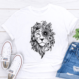 T-Shirt Lion Mixte Blanc Et Noir