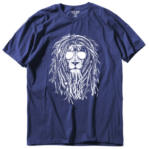 T-Shirt Lion Bob Marley Marine