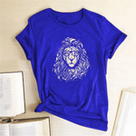 T-Shirt Lion Coton Bleu Roi