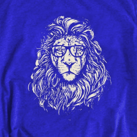 t shirt lion bleu