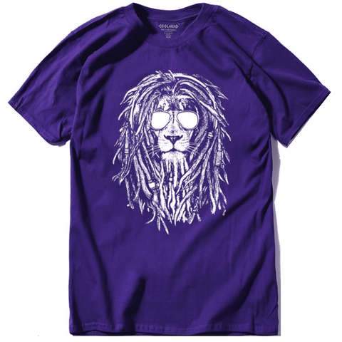 T-Shirt Lion Bob Marley Violet