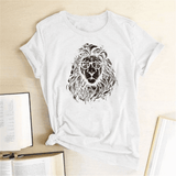 T-Shirt Lion Coton Blanc