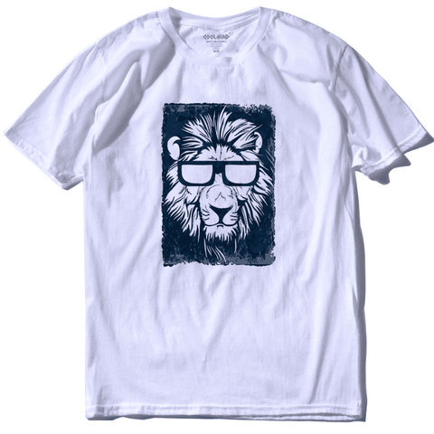 T-Shirt Lion Cool Blanc Et Noir