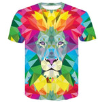 T-Shirt Lion Arc En Ciel