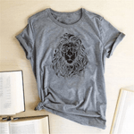 T-Shirt Lion Coton Gris