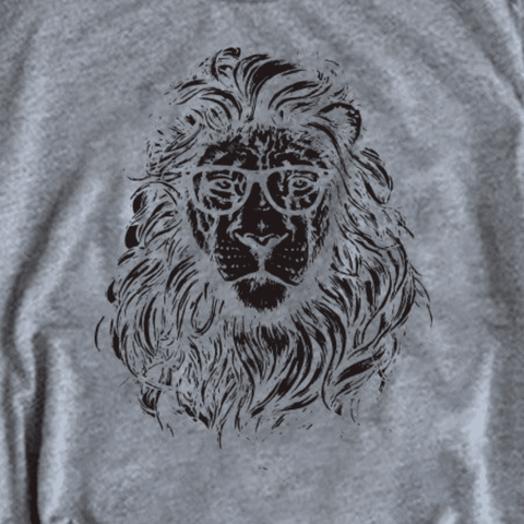 t shirt lion gris