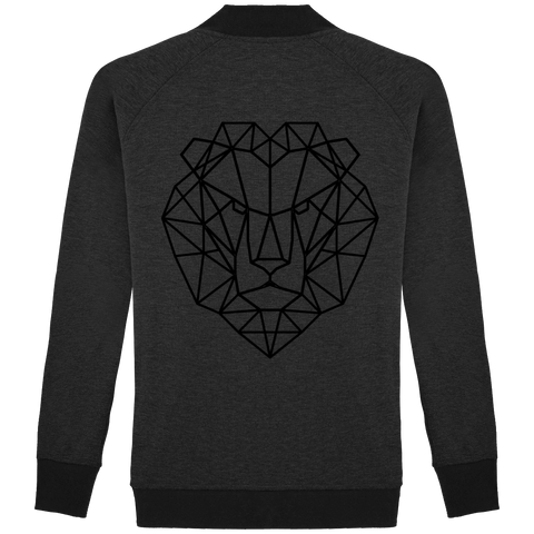 Veste noire lion géométrique.
