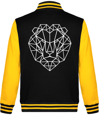 Veste homme lion géométrique jaune.