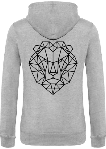 Veste tête de lion grise pour femme.