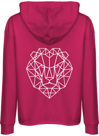 Pull tête de lion capuche femme.