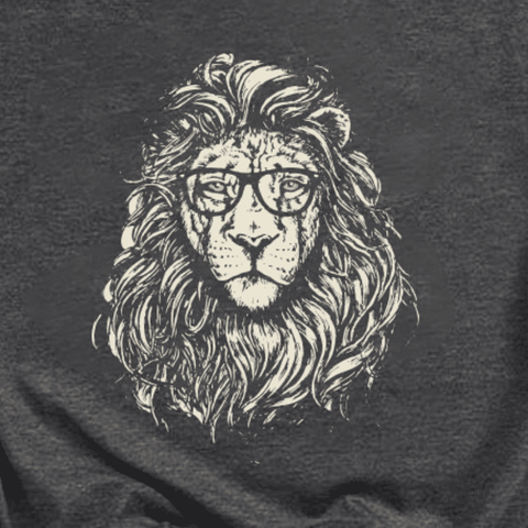 deisng lion t shirt gris