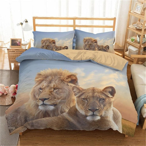 Housse de Couette Lion Couple Chambre