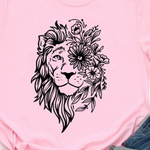 t shirt lion rose
