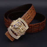 ceinture lion homme marron