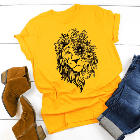 T-Shirt Lion Mixte Jaune
