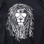t shirt lion rasta noir