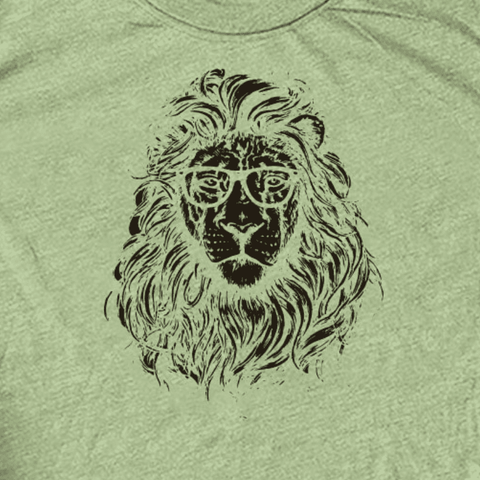 t shirt lion vert