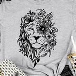 t shirt lion gris