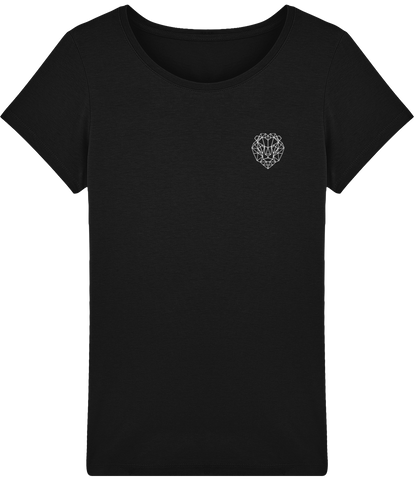 T-shirt noir femme lion royaume.