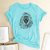 T-Shirt Lion Coton Bleu