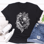 T-Shirt Lion Mixte Noir Et Blanc