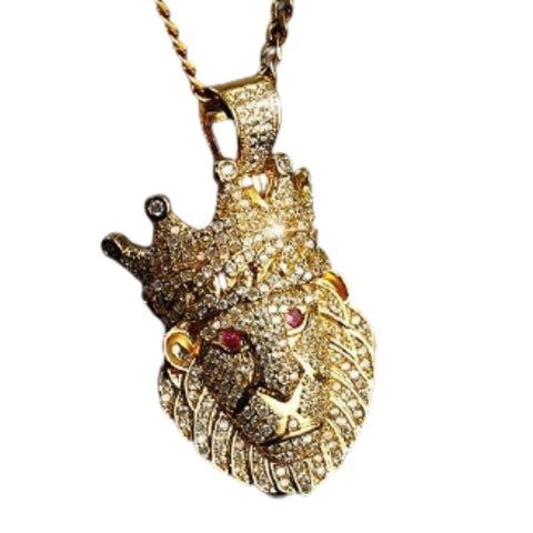 Collier homme lion d'or