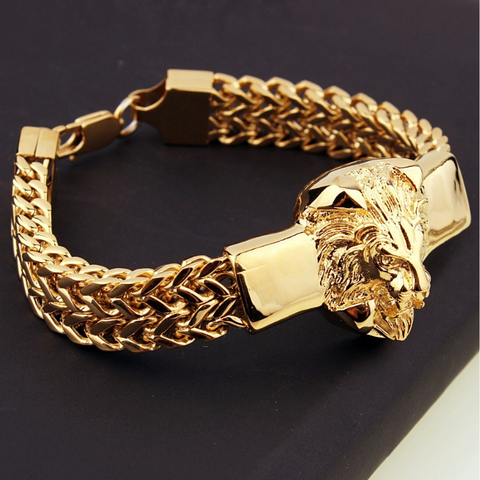 Bracelet Tête de Lion Or