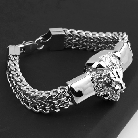 Bracelet Argent Tête de Lion 