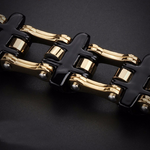 bracelet coeur de lion noir et métal doré