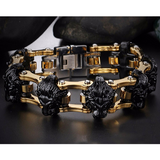 bracelet coeur de lion noir et or